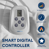 Therapedic Heated Mattress Pad – Plug-In Bed Warmer with Single Controller, 10 Heat Settings, Adjustable Timer, Machine Washable, ETL Certified Auto Shut-Off (Full Size, 54x75 Inches, White)
