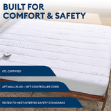 Therapedic Heated Mattress Pad – Plug-In Bed Warmer with Single Controller, 10 Heat Settings, Adjustable Timer, Machine Washable, ETL Certified Auto Shut-Off (Full Size, 54x75 Inches, White)