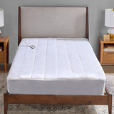 Therapedic Heated Mattress Pad – Plug-In Bed Warmer with Single Controller, 10 Heat Settings, Adjustable Timer, Machine Washable, ETL Certified Auto Shut-Off (Full Size, 54x75 Inches, White)