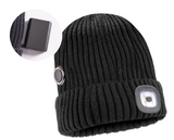 Therahaus by Therapedic Heated Beanie Hat with LED Headlight – Battery Powered Winter Hat with Adjustable Heat Settings and Rechargeable Light, Machine Washable, Unisex Cold Weather Gear (One Size, Black)