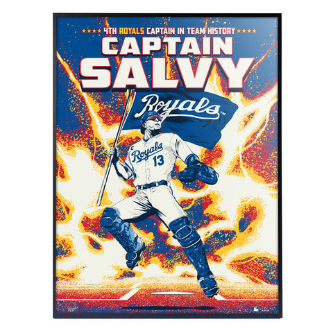 Phenom Gallery Kansas City Royals Captain Salvy 18" x 24" Deluxe Framed Serigraph