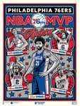 Phenom Gallery Philadelphia 76ers MVP History 18" x 24" Deluxe Framed Serigraph