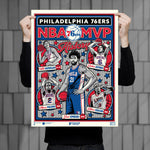Phenom Gallery Philadelphia 76ers MVP History 18" x 24" Deluxe Framed Serigraph