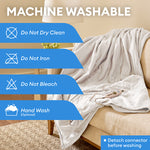 Therapedic Essential Heated Throw – Plug-In Electric Blanket with 4 Heat Settings, Auto Shut-Off, Machine Washable, ETL Certified (50x60 Inches, Ivory)