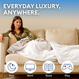 Therapedic Essential Heated Throw – Plug-In Electric Blanket with 4 Heat Settings, Auto Shut-Off, Machine Washable, ETL Certified (50x60 Inches, Ivory)