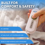 Therapedic Essential Heated Throw – Plug-In Electric Blanket with 4 Heat Settings, Auto Shut-Off, Machine Washable, ETL Certified (50x60 Inches, Ivory)