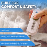 Therapedic Essential Heated Throw – Plug-In Electric Blanket with 4 Heat Settings, Auto Shut-Off, Machine Washable, ETL Certified (50x60 Inches, Ivory)