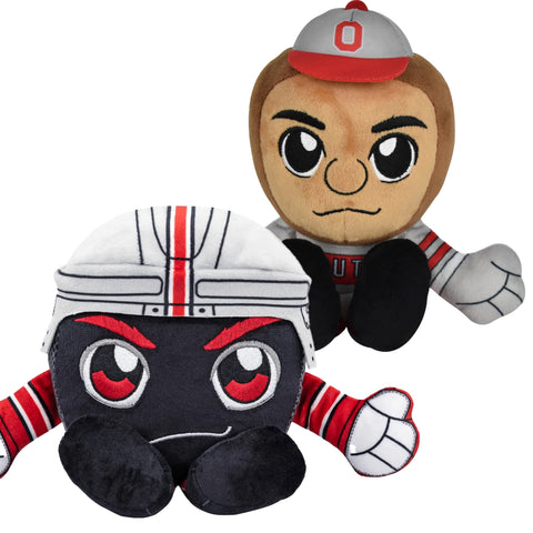 Bleacher Creatures Ohio State Buckeyes Kuricha Bundle: Brutus & Buckeyes Puck Kuricha Plushies