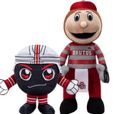 Bleacher Creatures Ohio State Buckeyes Bundle: Brutus 10" Plush & Buckeyes Hockey Puck Kuricha Plushie