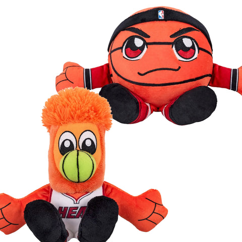 Bleacher Creatures Miami Heat Bundle: Burnie and Heat Basketball Kuricha Plushies