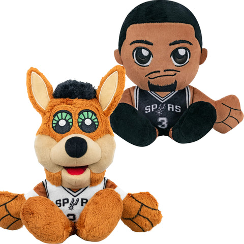 Bleacher Creatures San Antonio Spurs Bundle: 8" Keldon Johnson & Coyote Kuricha Plushies