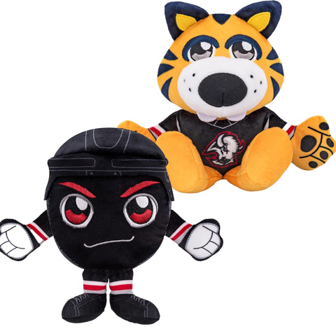 Bleacher Creatures Buffalo Sabres Kuricha Bundle: Sabretooth and Sabres Puck Kuricha Plushies