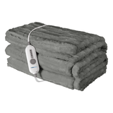 Therahaus by Therapedic Luxe Heated Throw – Plug-In Electric Blanket with 4 Heat Settings, Faux Fur and Sherpa, Auto Shut-Off, Machine Washable, ETL Certified (50x70 Inches, Mink Grey)