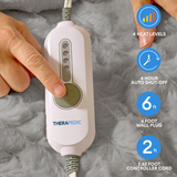 Therahaus by Therapedic Luxe Heated Throw – Plug-In Electric Blanket with 4 Heat Settings, Faux Fur and Sherpa, Auto Shut-Off, Machine Washable, ETL Certified (50x70 Inches, Mink Grey)