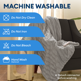 Therahaus by Therapedic Luxe Heated Throw – Plug-In Electric Blanket with 4 Heat Settings, Faux Fur and Sherpa, Auto Shut-Off, Machine Washable, ETL Certified (50x70 Inches, Mink Grey)