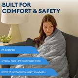 Therahaus by Therapedic Luxe Heated Throw – Plug-In Electric Blanket with 4 Heat Settings, Faux Fur and Sherpa, Auto Shut-Off, Machine Washable, ETL Certified (50x70 Inches, Mink Grey)