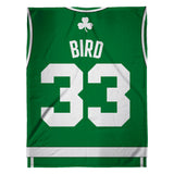 Sleep Squad Boston Celtics Larry Bird 60” x 80” Raschel Plush Jersey Blanket