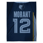 Sleep Squad Memphis Grizzlies Ja Morant 60” x 80” Raschel Plush Blanket