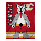 Sleep Squad Calgary Flames Harvey the Hound Mascot 60” x 80” Raschel Plush Blanket