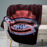 Sleep Squad Montreal Canadiens Neon 60” x 80”  Raschel Plush Blanket