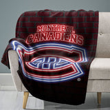 Sleep Squad Montreal Canadiens Neon 60” x 80”  Raschel Plush Blanket