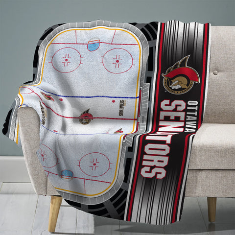 Sleep Squad Ottawa Senators Home Ice 60” x 80” Raschel Plush Blanket