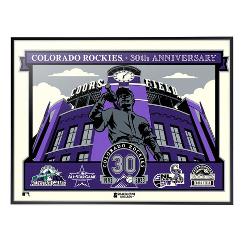 Phenom Gallery Colorado Rockies 30th Anniversary 18" x 24" Deluxe Framed Serigraph