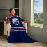 Snuggie Edmonton Oilers – The Original Wearable Blanket with Sleeves & Pockets | Super Soft Fleece | As Seen on TV | Officially Licensed NHL Gear