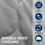 Therapedic Cooling Blanket – Lightweight Breathable All-Season Blanket, Double-Sided Cool-Touch Knit, Machine Washable, OEKO-TEX Certified, Quilted Design, Queen Size 90” x 92”, Charcoal Grey