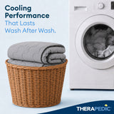 Therapedic Cooling Blanket – Lightweight Breathable All-Season Blanket, Double-Sided Cool-Touch Knit, Machine Washable, OEKO-TEX Certified, Quilted Design, Queen Size 90” x 92”, Charcoal Grey
