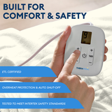 Therahaus by Therapedic Heated Blanket – Plug-In Electric Bed Warmer with Dual Controllers, 10 Heat Settings, Adjustable Timer, Machine Washable, ETL Certified Auto Shut-Off (Queen Size, 84x90 Inches, Ivory)