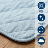 Therapedic Cooling Blanket – Lightweight Breathable All-Season Blanket, Double-Sided Cool-Touch Knit, Machine Washable, Quilted Design, 50” x 60”, Light Blue