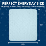 Therapedic Cooling Blanket – Lightweight Breathable All-Season Blanket, Double-Sided Cool-Touch Knit, Machine Washable, Quilted Design, 50” x 60”, Light Blue