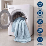 Therapedic Cooling Blanket – Lightweight Breathable All-Season Blanket, Double-Sided Cool-Touch Knit, Machine Washable, Quilted Design, 50” x 60”, Light Blue