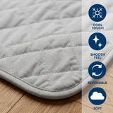 Therapedic Cooling Blanket – Lightweight Breathable All-Season Blanket, Double-Sided Cool-Touch Knit, Machine Washable, Quilted Design, 50” x 60”, Light Grey