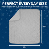 Therapedic Cooling Blanket – Lightweight Breathable All-Season Blanket, Double-Sided Cool-Touch Knit, Machine Washable, Quilted Design, 50” x 60”, Light Grey