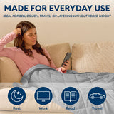 Therapedic Cooling Blanket – Lightweight Breathable All-Season Blanket, Double-Sided Cool-Touch Knit, Machine Washable, Quilted Design, 50” x 60”, Light Grey