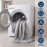 Therapedic Cooling Blanket – Lightweight Breathable All-Season Blanket, Double-Sided Cool-Touch Knit, Machine Washable, Quilted Design, 50” x 60”, Light Grey