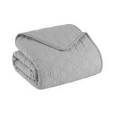 Therapedic Cooling Blanket – Lightweight Breathable All-Season Blanket, Double-Sided Cool-Touch Knit, Machine Washable, Quilted Design, 50” x 60”, Light Grey