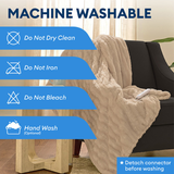 Therahaus by Therapedic Luxe Heated Throw – Plug-In Electric Blanket with 4 Heat Settings, Faux Fur and Sherpa, Auto Shut-Off, Machine Washable, ETL Certified (50x70 Inches, Ivory)