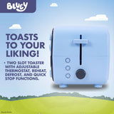 Uncanny Brands Bluey Retro TV Toaster with Light Up Frame, Two Slice Model with Bluey Toast Design, Themed Kitchen Appliance
