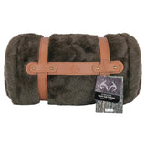 RealTree® Dark Brown Throw 50x70 with Embossed Logo – Soft Polyester Oversized Throw for Bed, Couch, or Cabin