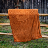Duck Orange Throw 50x70 with Embossed Logo – Soft Polyester Oversized Throw for Bed, Couch, or Cabin.
