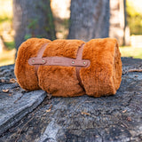 Duck Orange Throw 50x70 with Embossed Logo – Soft Polyester Oversized Throw for Bed, Couch, or Cabin.