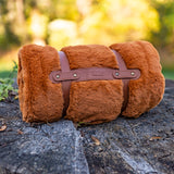 Duck Orange Throw 50x70 with Embossed Logo – Soft Polyester Oversized Throw for Bed, Couch, or Cabin.