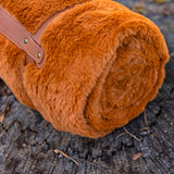 Duck Orange Throw 50x70 with Embossed Logo – Soft Polyester Oversized Throw for Bed, Couch, or Cabin.