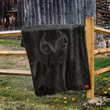 RealTree® Dark Brown Throw 50x70 with Embossed Logo – Soft Polyester Oversized Throw for Bed, Couch, or Cabin