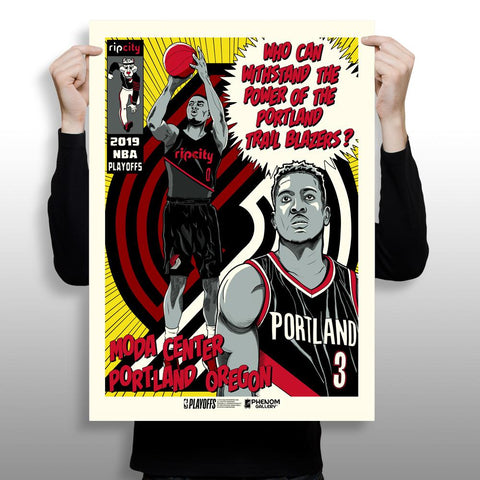 Phenom Gallery Portland Trailblazers 2019 NBA Playoffs Serigraph (Printer Proof)