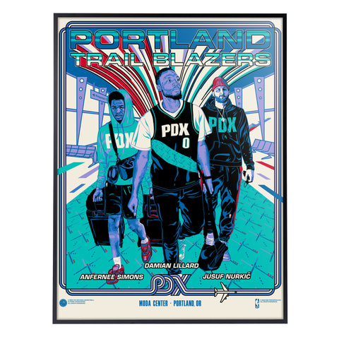 Phenom Gallery Portland Trailblazers PDX City Edition 18" x 24" Deluxe Framed Serigraph