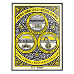 Phenom Gallery NBA 2023 All Star Game (4 Ball Concept) 18" x 24" Deluxe Framed Serigraph